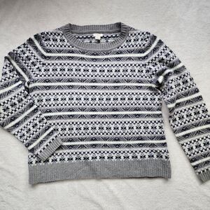 J. Crew Fair Isle Merino Wool Blend Patterned Sweater